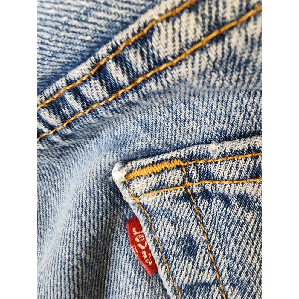Levi's 501 Original Button Fly Jeans Men's W34 L30 Light Wash Straight Leg 100%